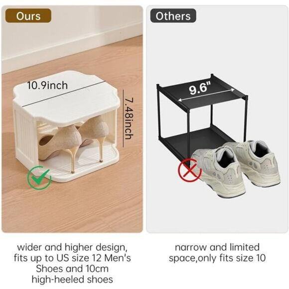 5 Tier Vertical Shoe Rack Narrow Free Standing Organizer for Closet Entryway - Picture 3 of 8